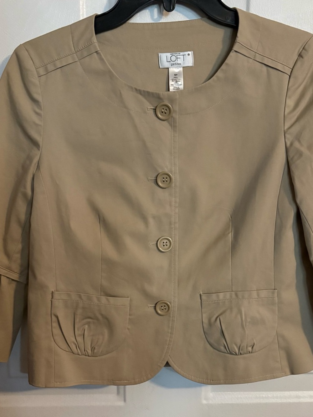 LOFT Petite Women's Tan Button-Front Jacket 6P - Picture 5 of 6